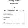 Zoning Text as Proposed by DCP March 26, 2024